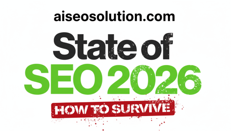 featured image with text state of SEO 2026 How to Survive