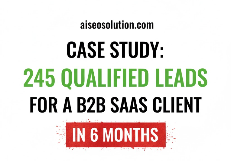 an image with white background and text that says case study 245 qualified leads for a B2B saas client