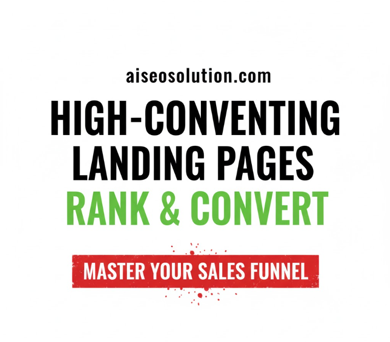 Thumbnail image for aiseosolution.com post. Text reads: High-Converting Landing Pages Rank & Convert. Below, a red banner says: Master Your Sales Funnel.